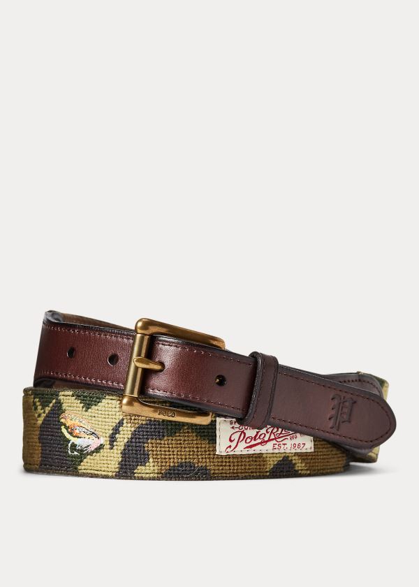 Men's Polo Ralph Lauren Fly-Fishing Needlepoint Belt | 075491KPD